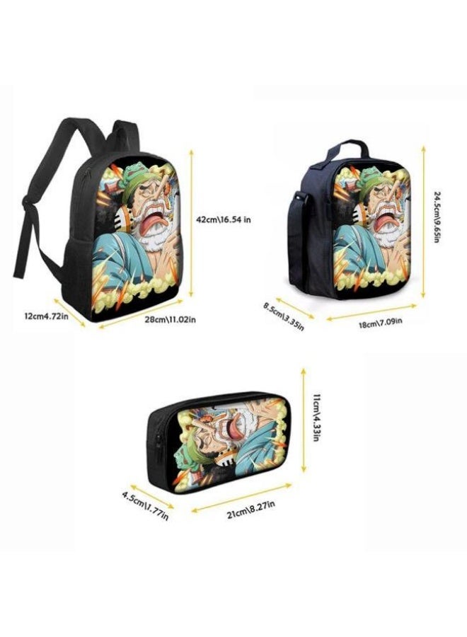 general The latest universal cartoon printed three piece practical bag combination (suitable for students, children, friends, outings, mountain climbing, etc.) - Image 4