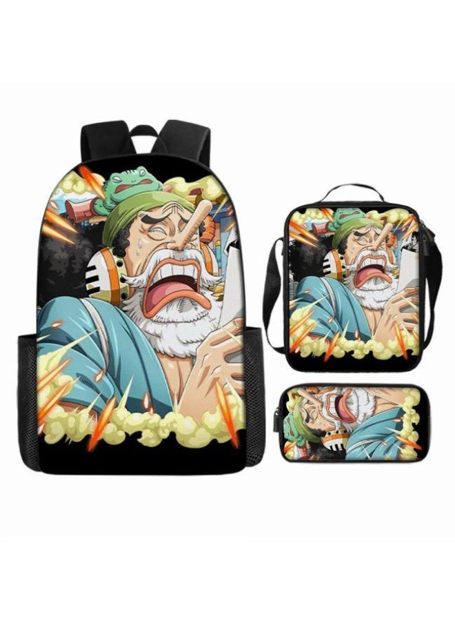 general The latest universal cartoon printed three piece practical bag combination (suitable for students, children, friends, outings, mountain climbing, etc.) - Image 3