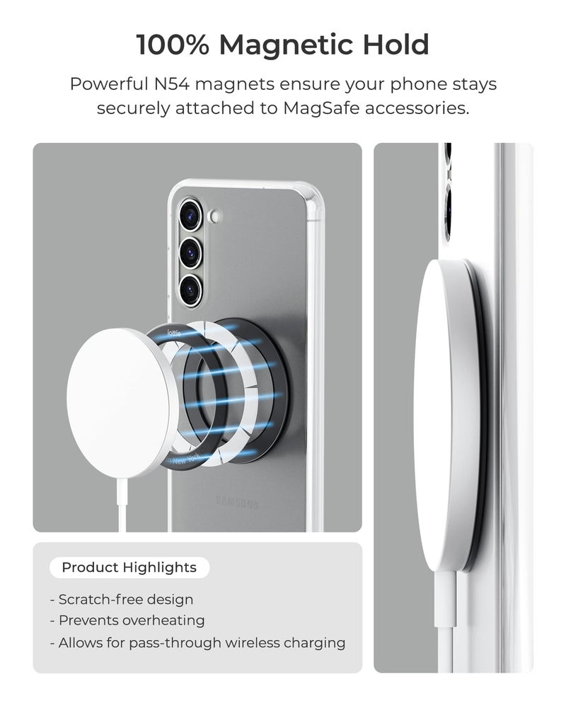 iOttie Universal MagSafe Ring Adapter for Android (2 Pack). Magnetic Adapter Ring Compatible with MagSafe Accessories & Wireless Chargers, Adhesive Magnetic Conversion Kit for Apple iOS & Android - Image 3