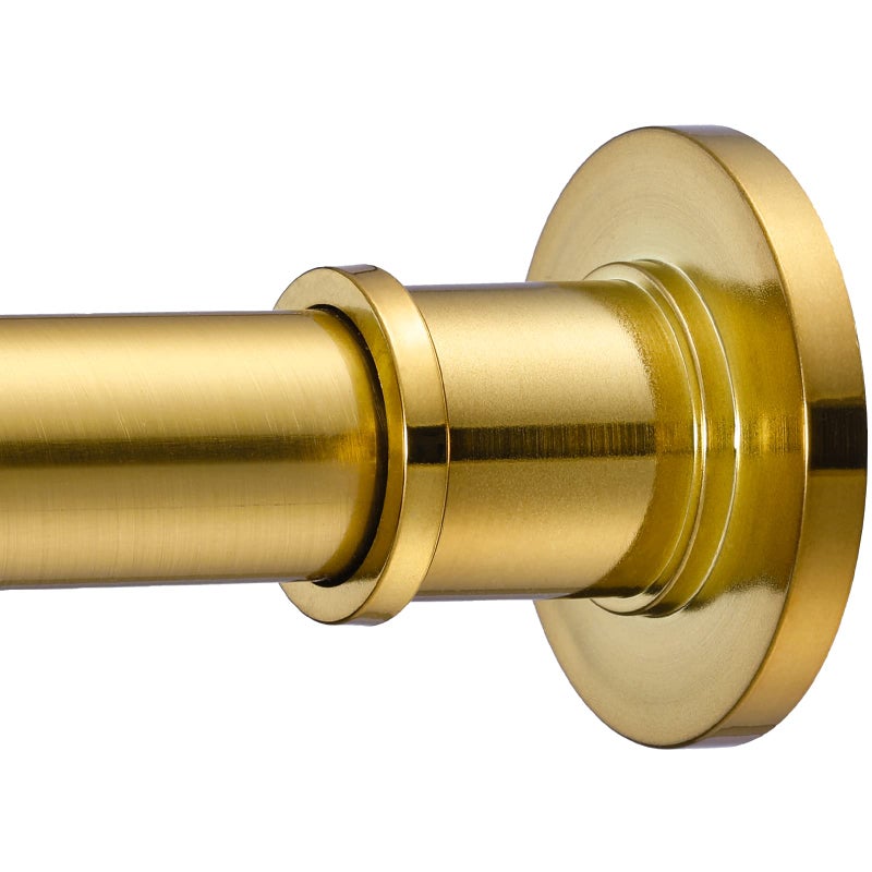 BRIOFOX Industrial Shower Curtain Rod - Rustproof Non-Slip 43-72 Inches Tension Curtain Rod for Window or Bathroom, Sunglow Gold - Image 1