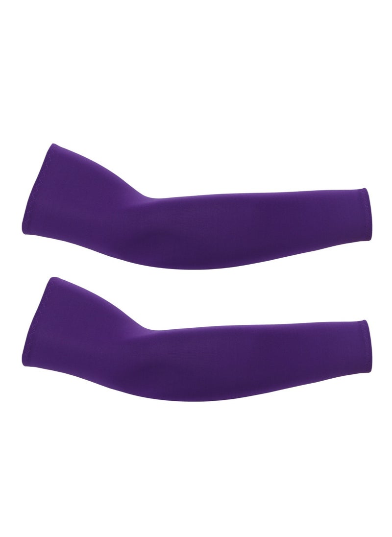 Loquat Sunshade Sports Outdoor Cycling Driving Gloves Arm Covers Ice Sleeves Purple 