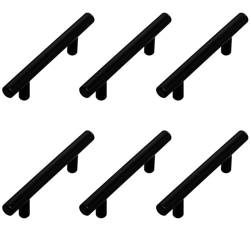 Atlantic Cabinet Pull Handle Black Coated Total Length 550 inch HoletoHole 96 mm Pack of 6 - Image 1