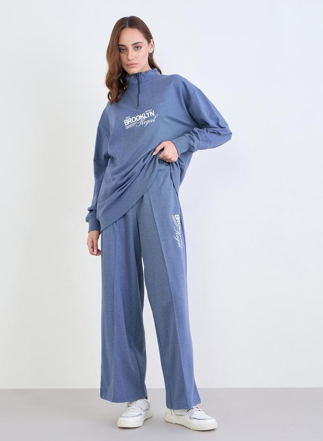 Styli Relaxed Fit Printed Sweatshirt and Wide Joggers Co-Ords - Image 2