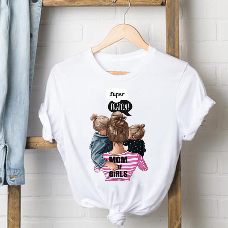 Watercolor Mother Print Women'S T-Shirt Trend Fashion All-Match Modal Cotton Women'S Short Sleeve Shirt For Women - Image 1