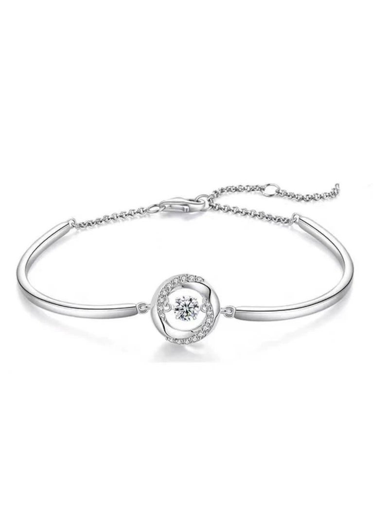 Goolsky Dainty Zircon Bracelet for Women – Elegant Sparkling CZ Crystal Bangle, Adjustable Lightweight Jewelry Gift - Image 3