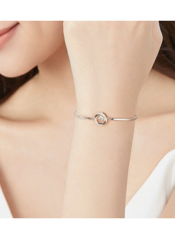 Goolsky Dainty Zircon Bracelet for Women – Elegant Sparkling CZ Crystal Bangle, Adjustable Lightweight Jewelry Gift - Image 4