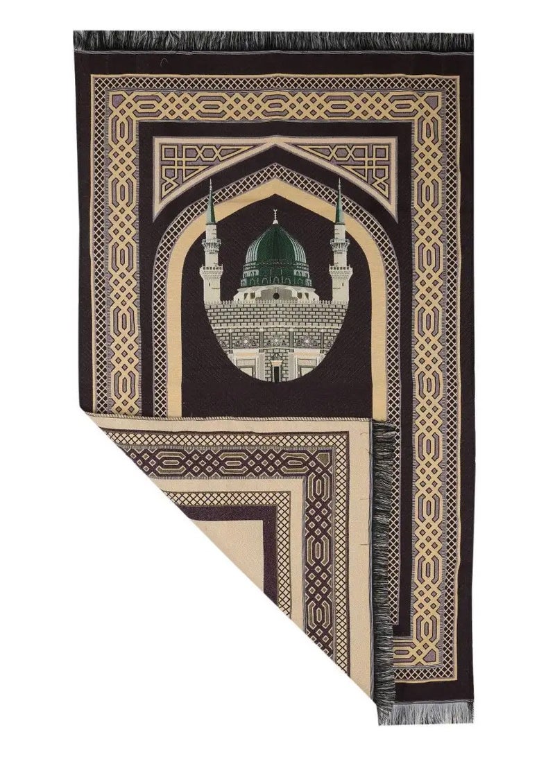 مناسك سجادة صلاة من القطن مع حقيبة مربعة الشكل - Image 2