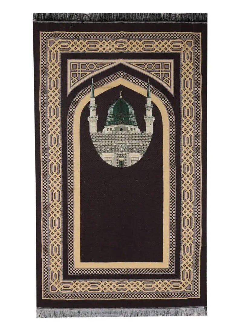 مناسك سجادة صلاة من القطن مع حقيبة مربعة الشكل - Image 1