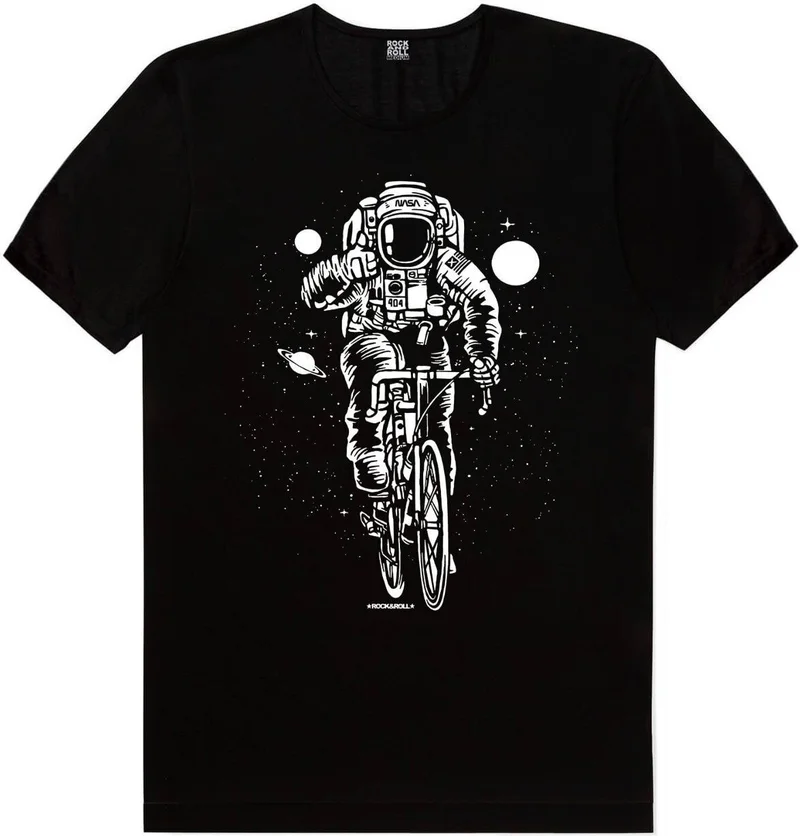 روك اند رول Astronaut with Bicycle, Astronaut with Broom Men's 2-Piece Eco Pack T-Shirt