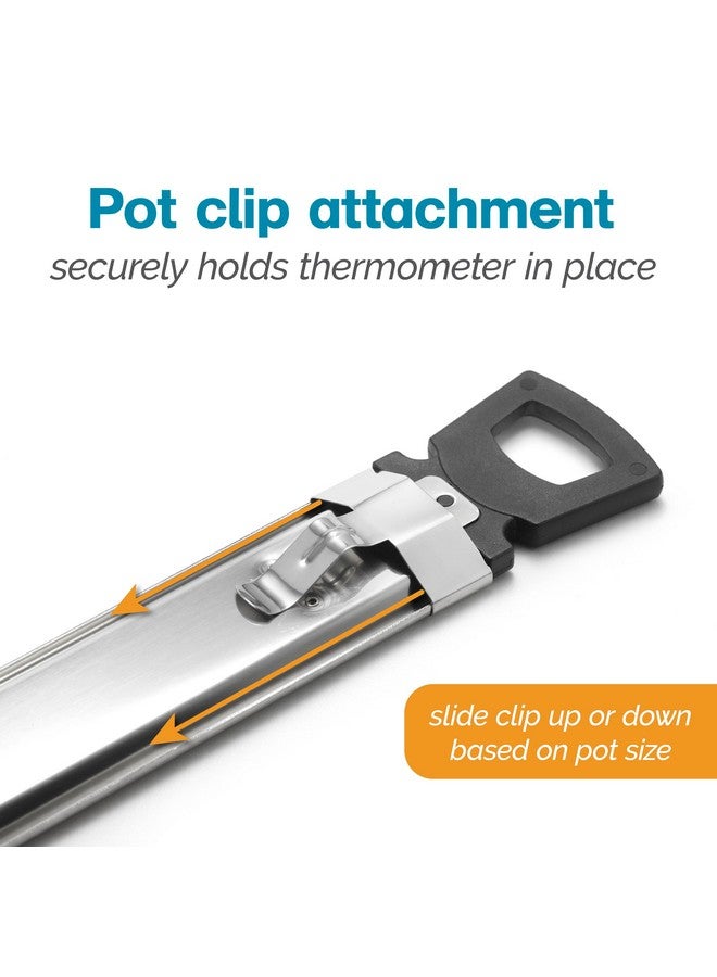 Polder Candy Thermometer, Stainless Steel Cooking Thermometer with Pot Clip, for Jam, Syrup, Jelly, Yogurt, and Deep Fry, 12" - Image 4