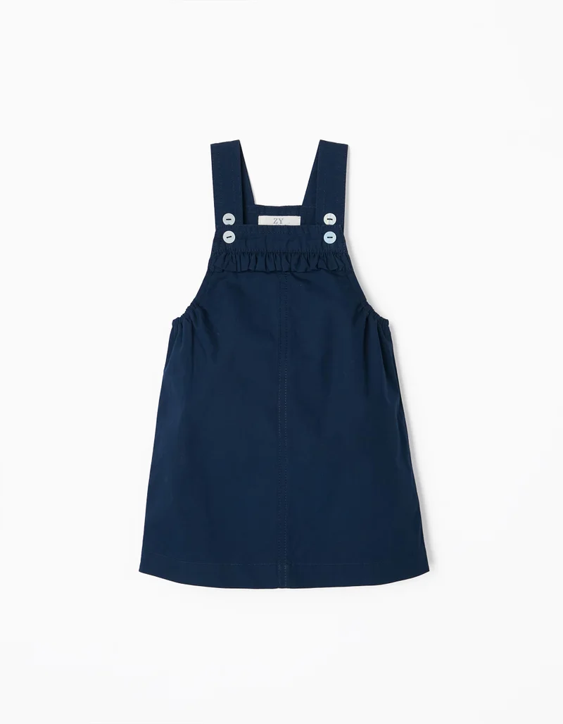 Zippy Pinafore Dress for Baby Girls, Dark Blue