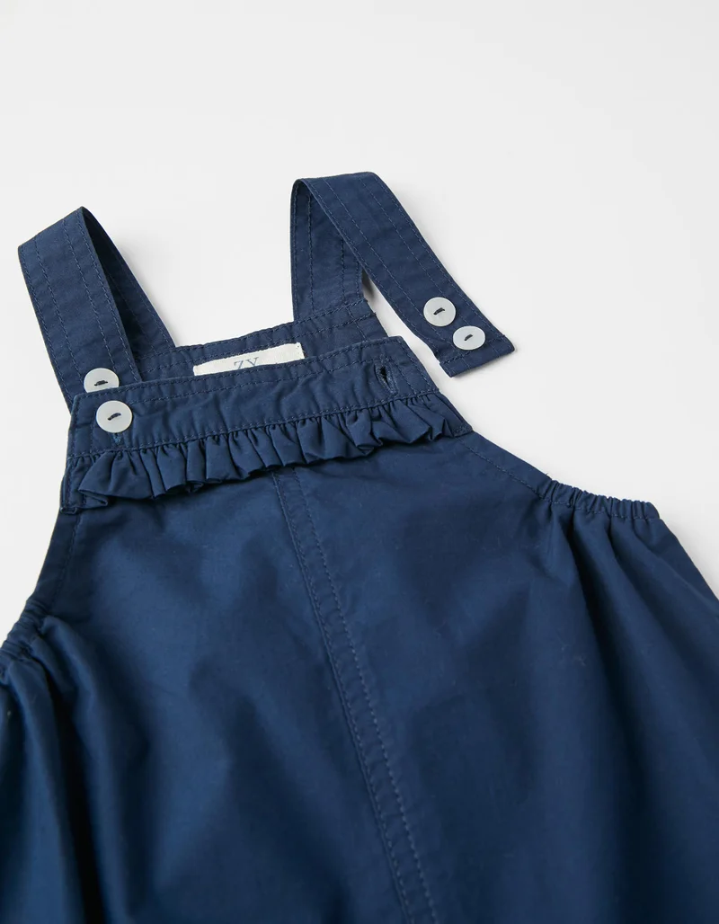 Zippy Pinafore Dress for Baby Girls, Dark Blue