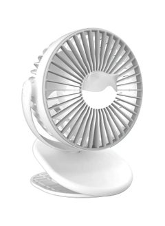 Rechargeable Clip Fan, Portable Fans, USB Desktop 3 Speed, Quiet Household Table Fans with light, Personal Suitable for Home, Office, Dorm, Baby Stroller, kitchen, Car, Treadmills (White)