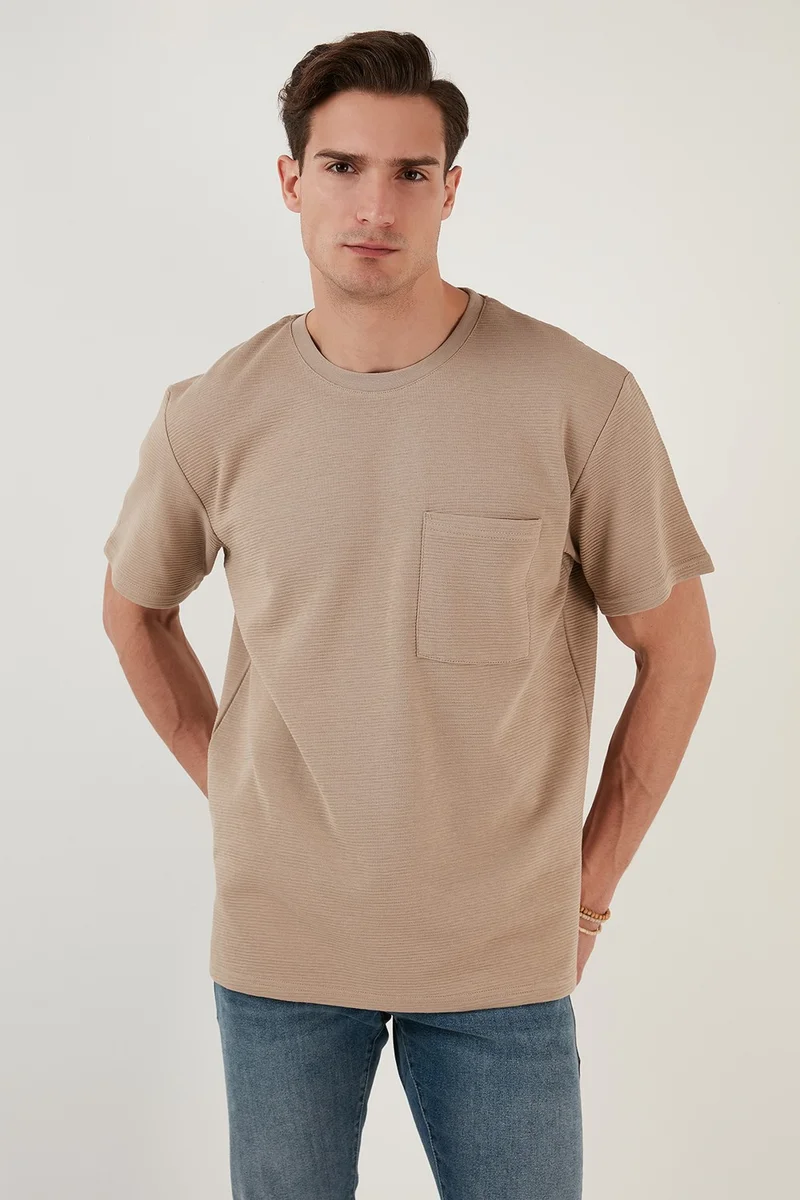 Buratti Crew Neck Single Pocket Cotton Oversize T Shirt Men's T Shirt 5902305