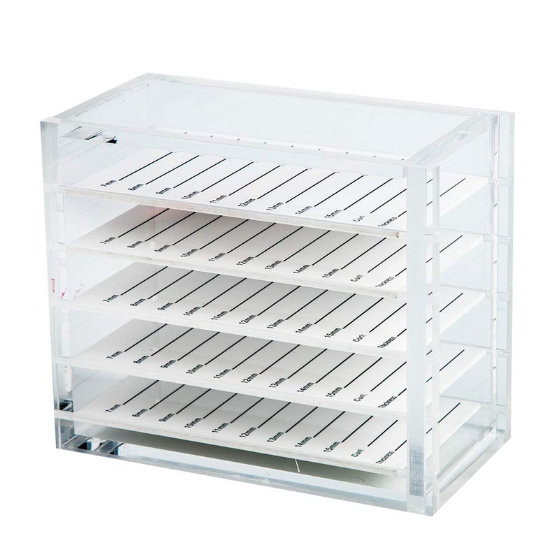 Acrylic 5 Layers clear Eyelash Storage Box Makeup Display Container Eyelashes Holder Case Grafting Eyelash Transparent Box Extension Tool