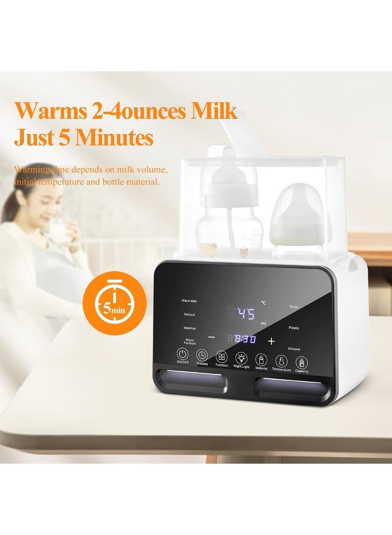 نورا جهاز تسخين زجاجات الاطفال، سخان حليب 9 في 1 لتركيبة حليب الثدي، تسخين مستمر لمدة 48 ساعة، مع اذابة الثلج، برطمانات طعام الاطفال الساخنة، التعقيم، الذوبان، تحكم دقيق في درجة الحرارة، يناسب - Image 3