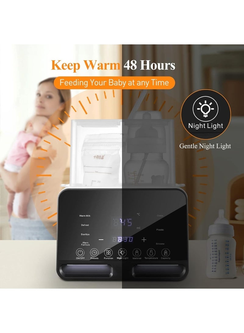 نورا جهاز تسخين زجاجات الاطفال، سخان حليب 9 في 1 لتركيبة حليب الثدي، تسخين مستمر لمدة 48 ساعة، مع اذابة الثلج، برطمانات طعام الاطفال الساخنة، التعقيم، الذوبان، تحكم دقيق في درجة الحرارة، يناسب - Image 4