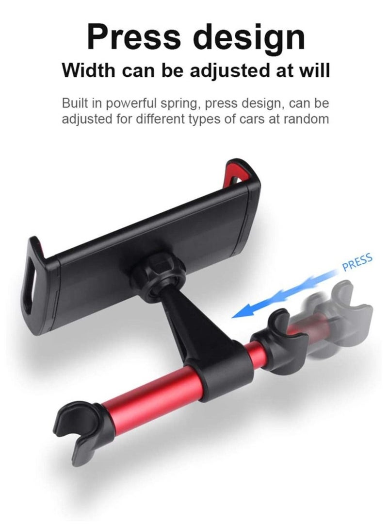 Car Headrest Mount Tablet Holder Universal 360 Rotating Car Seat Stand Cradle for iPhone/iPad/Tablets/Smartphones 4" to 11" Wide 360° Rotation - Image 5