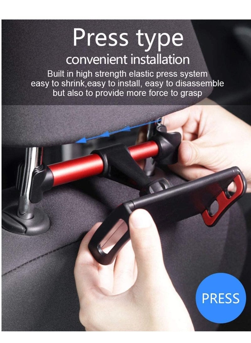 Car Headrest Mount Tablet Holder Universal 360 Rotating Car Seat Stand Cradle for iPhone/iPad/Tablets/Smartphones 4" to 11" Wide 360° Rotation - Image 2