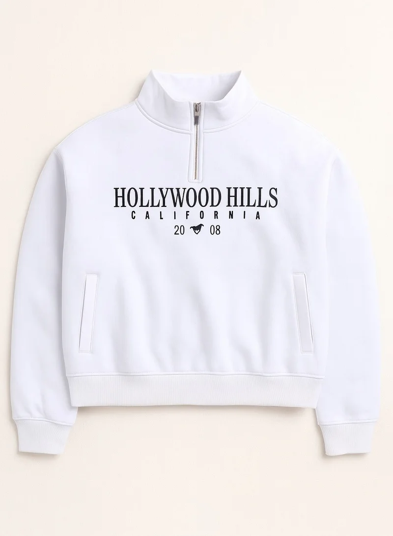 victor and jane Half-Zip Pullover – “Hollywood Hills California” | 100% Cotton Fleece, 280 GSM