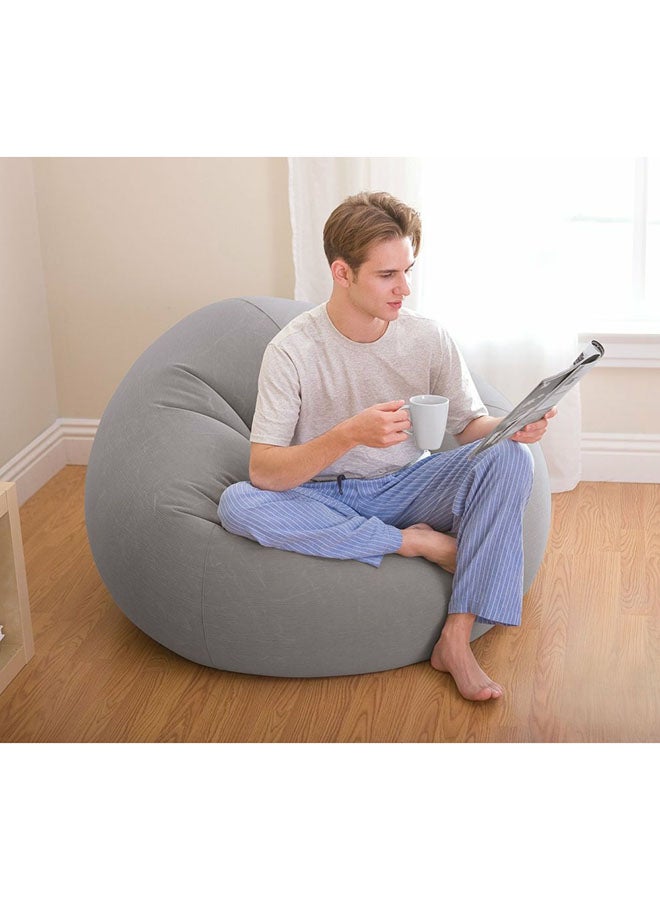 INTEX Beanless Bag Inflatable Lounge Chair Grey 114x114x71cm - Image 2