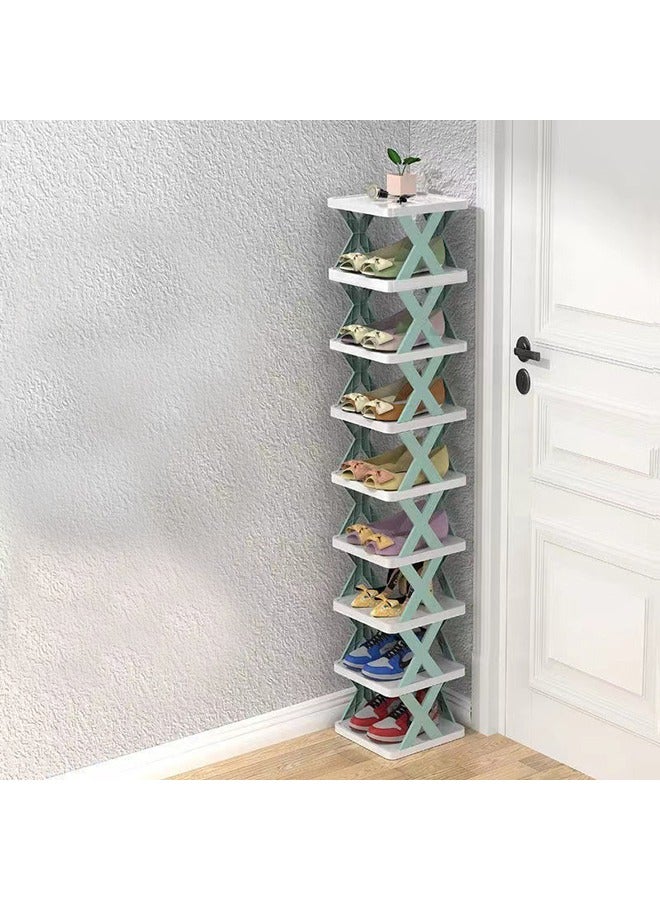 Generic 9-Layer Stackable Plastic Shoe Rack|Independent Shoe Cabinet, Compact Space|Stable Design of X Rack/Easy to Clean, Multifunctional Shoe Tower  - Image 1