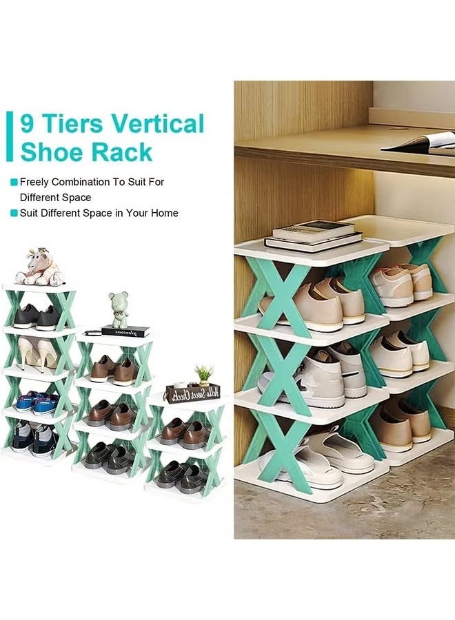 Generic 9-Layer Stackable Plastic Shoe Rack|Independent Shoe Cabinet, Compact Space|Stable Design of X Rack/Easy to Clean, Multifunctional Shoe Tower  - Image 3