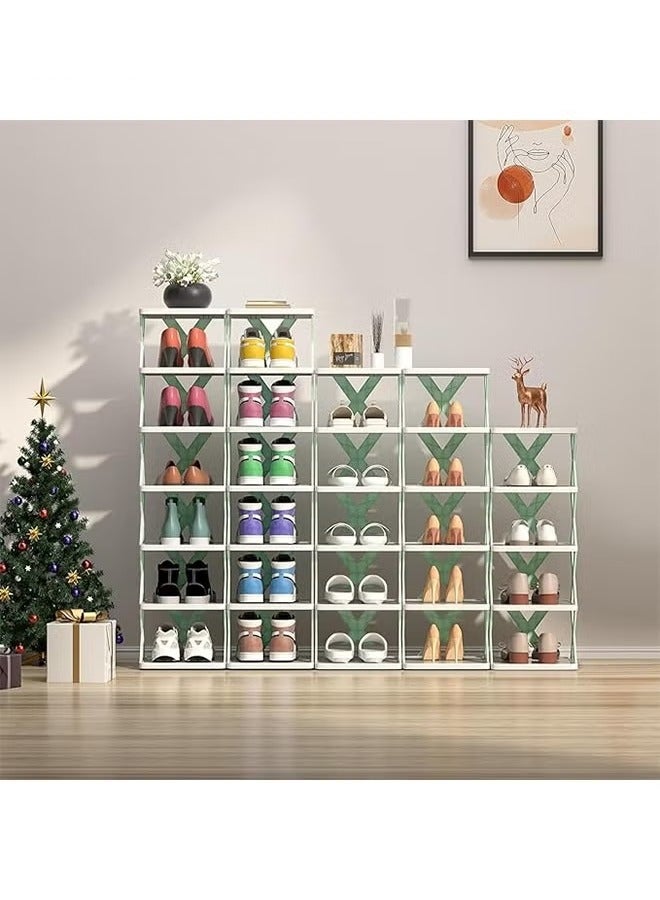 Generic 9-Layer Stackable Plastic Shoe Rack|Independent Shoe Cabinet, Compact Space|Stable Design of X Rack/Easy to Clean, Multifunctional Shoe Tower  - Image 5