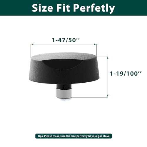 Anniparts 82977 82974 Cooktop Knobs Replacement Parts for Dacor Stove Knob Stove Top Knob Gas Range Oven Knobs Dacor SGM365 SGM304R DE8102161A SGM365S Black Range Top Surface Burner Control Knobs 5 Pcs - Image 3