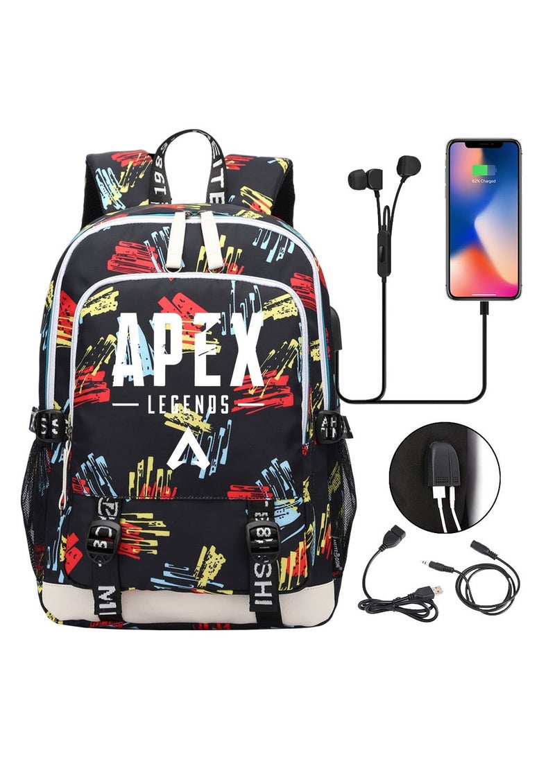 APEX LEGENDS Printed USB backpack for busy teens