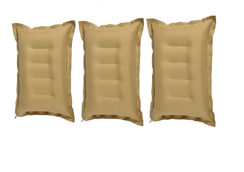 RAV Pack of 3 Cushion Sleeping Bag Backpacking Pillow Soft Comfortable Air Inflatable Travel Pillow Tourist Pillow Sleeping Tourist PillowColor Brown - Image 3