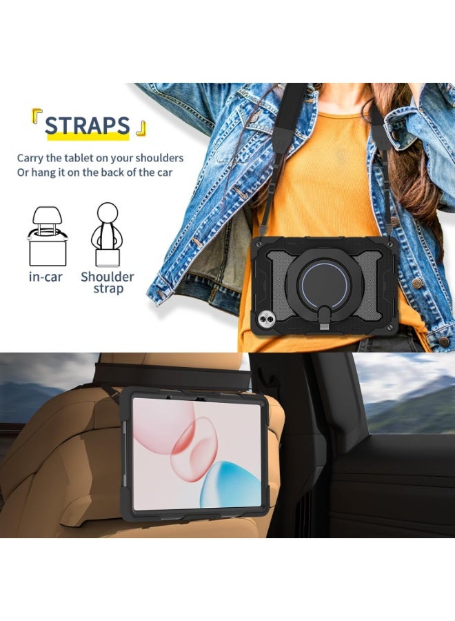 يوارب كينج PC + السيليكون 3 طبقات مدرعة مجمعة مكافحة للصدمات ثقيلة مع قوس حلقة دوران 360 درجة لوسادة الشرف 10 12.1 بوصة سوداء - Image 5