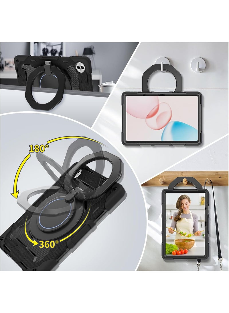 يوارب كينج PC + السيليكون 3 طبقات مدرعة مجمعة مكافحة للصدمات ثقيلة مع قوس حلقة دوران 360 درجة لوسادة الشرف 10 12.1 بوصة سوداء - Image 3