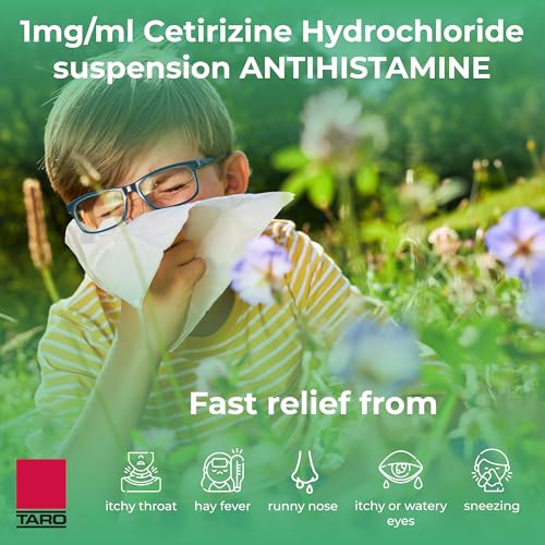 Taro Children's Allergy Medicine, Sugar Free Grape Flavor, Cetirizine Kids Antihistamine Oral Solution Syrup for Indoor & Outdoor Allergy Relief, 24-Hour Symptom Relief, 4 fl oz - Image 5