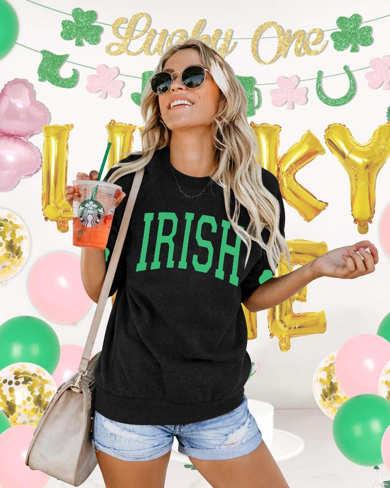 TAOHONG Women St. Patrick's Day Sweatshirts Shamrock Shirt Clover Printed Long Sleeve Irish Gift Casual Loose Fit Tops - Image 4