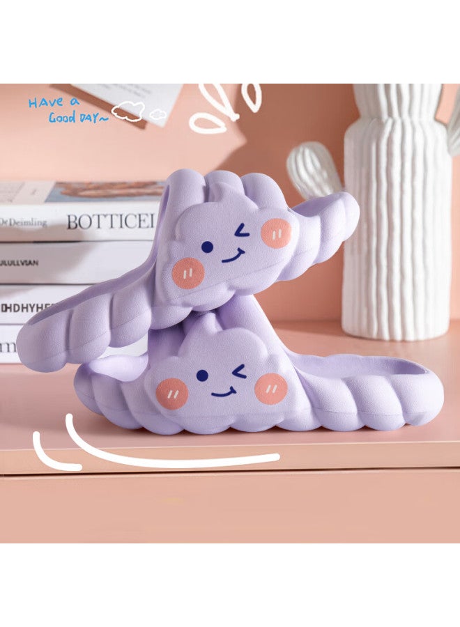 Renben Women's Slippers Soft Sole Thickened Outdoor Indoor Fashion Ice Cream Purple Size 40-41