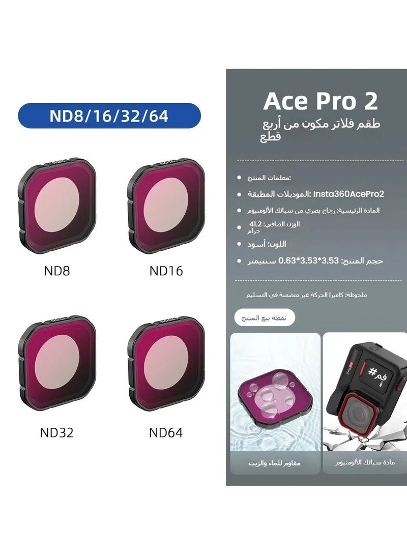 Compatible with Insta360 Ace Pro 2 Action Camera Filters UV Protection ND Damping CPL Polarizer Accessories - Image 1