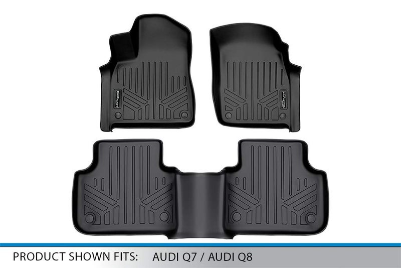 MAX LINER MAXLINER Custom Fit Floor Mats 2 Row Liner Set Compatible with 2017-2025 Audi Q7 / SQ7 - Image 5