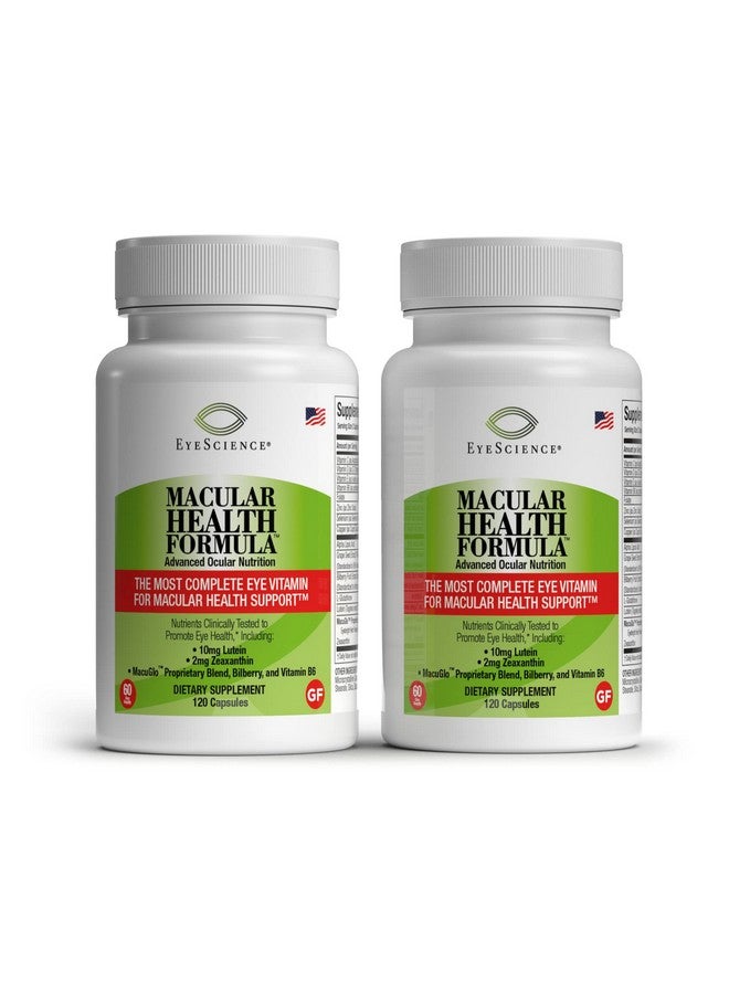 EyeScience - Macular Health Formula - 120 Capsules - Complete Nutritional Supplement for Eye Health - Contains Lutein, Zeaxanthin, Vitamin C, D, E & B6-2-Pack - Image 1