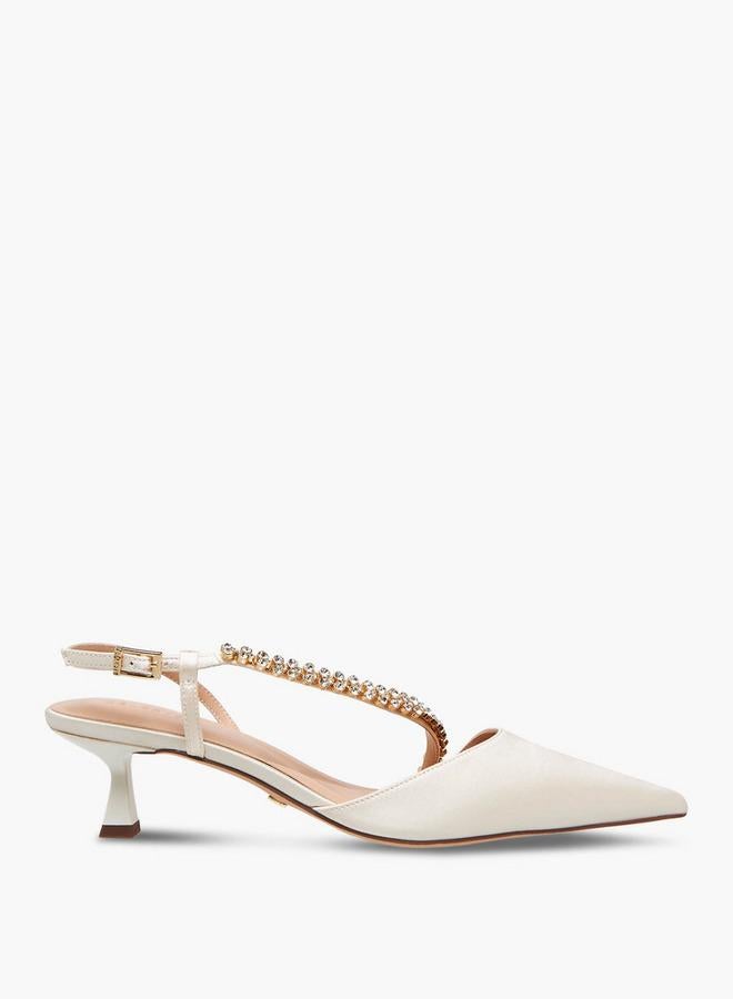 Celeste Women Embellished Strap Kitten Heel Shoes Ramadan Collection - Image 3
