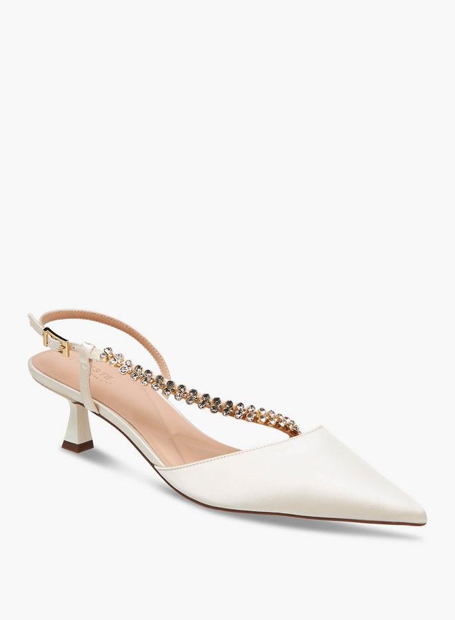 Celeste Women Embellished Strap Kitten Heel Shoes Ramadan Collection - Image 1