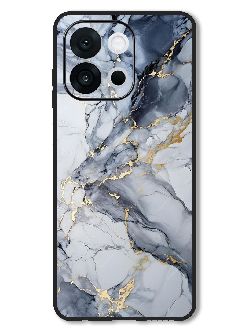 Theodor Case Compatible with OnePlus 13T 6.32 Inch Protection Shockproof Bumper Cover Grey Marble Blush - Image 1