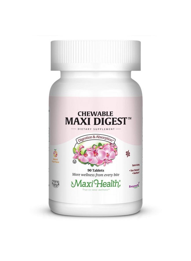 Maxi Health Chewable Digest Natural Digestive Enzymes Quick Acting 90 Chewies Kosher (Md)  - Image 1