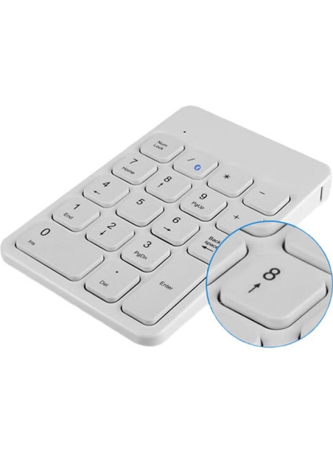 B.O.W Hangshi (Bow) Hb157 Wireless Bluetooth Digital Mini Keyboard, Mini Keyboard For Finance, Accounting, Cashier, And Securities, Rechargeable Bluetooth Keyboard, White - Image 2