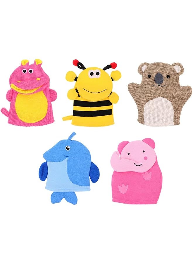 erorex Sponges For Bath 5Pcs Kids Bath Sponge Mitt Glove Baby Sponge Super Soft For Bathing Toddler Cute  - Image 1