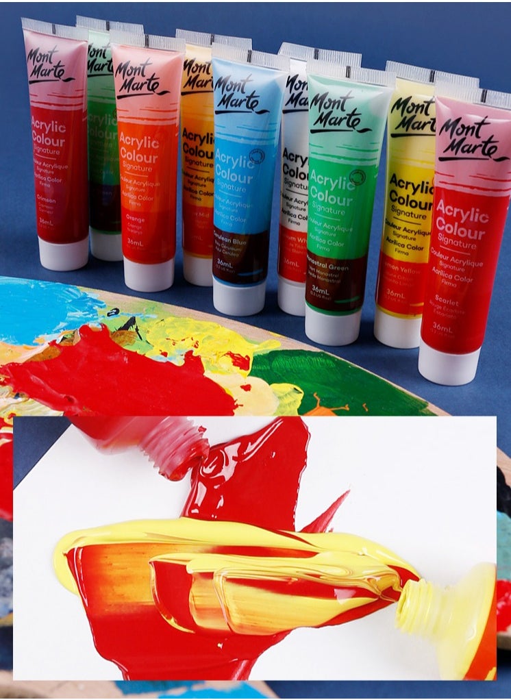 Mont Marte 18-Piece Acrylic Paint Set,Signature Acrylic Colour Paint Set,Multicolour,18*36ml  - Image 3