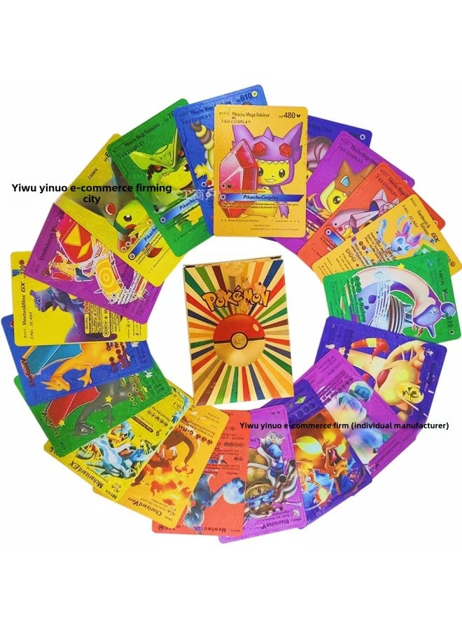 55 Baokemeng Gold Foil Card Pokemon Card Pokemon Pet Elf Table Game Collection-Color:English 55 Black Pictures  - Image 5