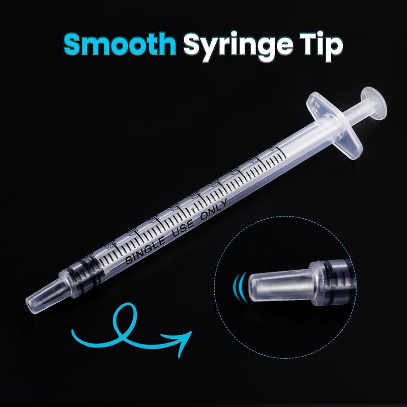 TENKAIWICK 120 PCS 1ml Syringe with Cap for Liquid,Oral Syringe without Needle for Medicine Dropper, Colostrum Collect, Feeding Pets, Liquid Measuring, Individually Sealed, Luer Slip Most item matching trendy design - Image 5