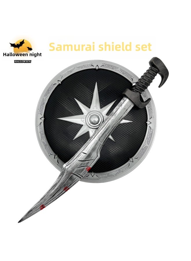 Medieval Roman Shield Sword Set Plastic  Weapons Props Shield Cosplay Equipment Film And TV Shoots Ancient Greece-Color:Spartan Long Knife - Image 2
