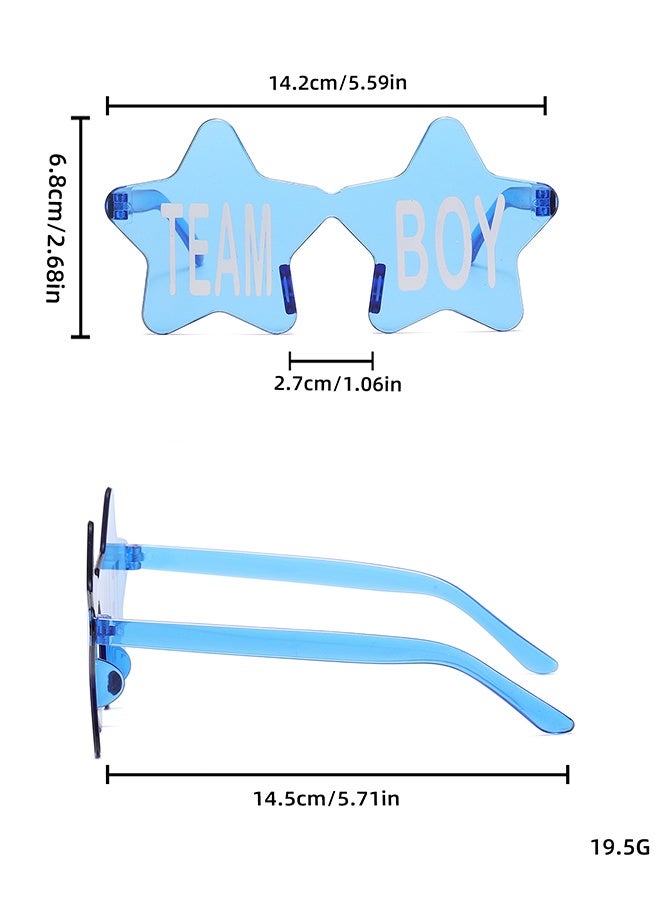 4pcs Sunglasses Pink And Blue For Gender Reveal Party Gender Reveal Ideas Five-Pointed Star Shaped Sunglasses Team Boy/Girl - Image 5